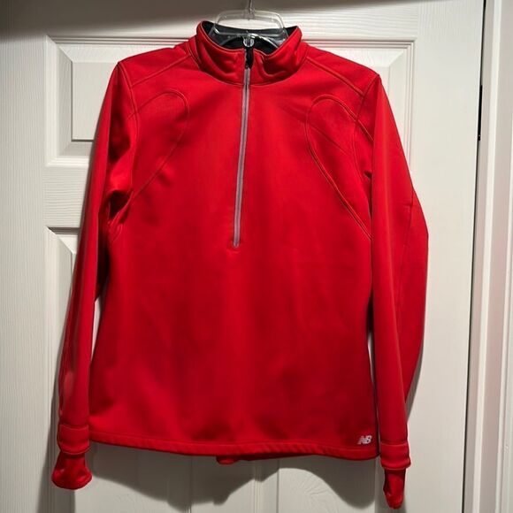 EUC New Balance women’s red 1/2 zipped thermal long sleeved top size large! - Picture 1 of 9